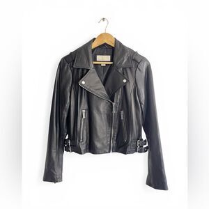 Vintage Michael Kors Black Leather Moto Jacket - Classic Women's Biker Coat